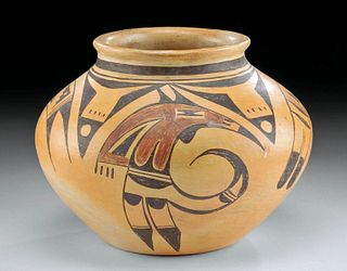 20th C. Native American Hopi Pottery Jar w/ Animals