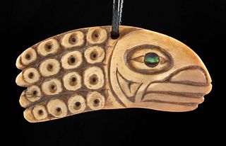 19th C. Haida Tlingit Ivory Pendant Orca / Devilfish