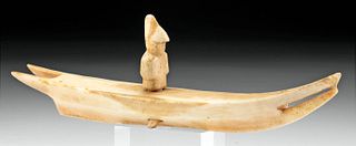 18th C. Inuit Walrus Ivory Sculpture - C14 Tested