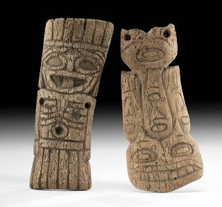 19th C. Tlingit Bone Pendants Skeletal Shaman, Creature