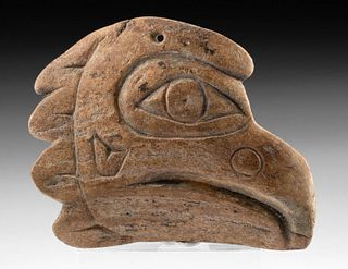 19th C. Tlingit / Haida Bone Pendant Eagle Head Shaman