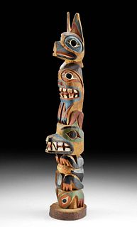 1940s Northwest Coast Nuu-Chah-Nulth Cedar Model Totem