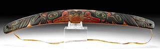 Signed 20th C. Tlingit Wood Bow Drill, Rich Lavalle