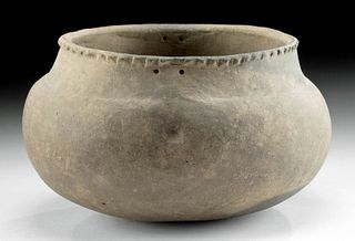 Mississippian Pottery Jar w/ Dimpled Rim