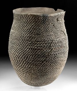 Large Mogollon Corrugated Pottery Jar