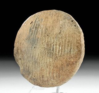Rare Archaic Eastern Woodlands Pottery Discoidal, TL'd