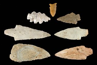 7 Native American Archaic Stone Projectile Points