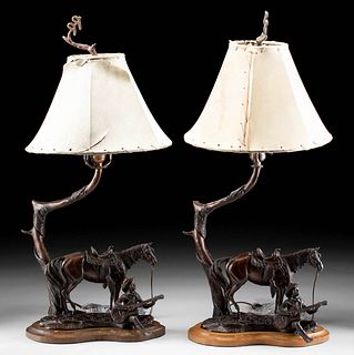 2 Oestreicher Bronze Roy Rogers Lamps (1998)