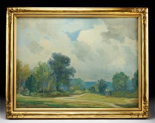Signed 1940s Edward Timmons Landscape Painting