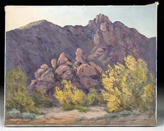 Signed Susanne Nyberg Painting - Arizona Desert (1980s)