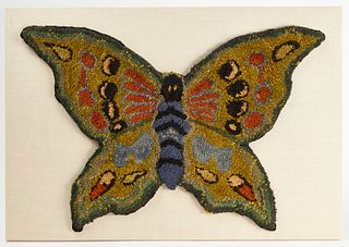 Butterfly Hooked Rug