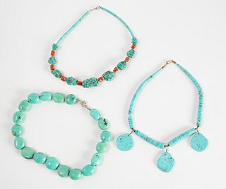 Three Native Turquoise Necklaces