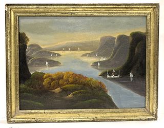 Hudson River Landscape on Board