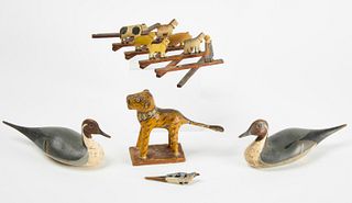 Group of Carved Animals and Birds