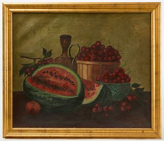 Still Life with Watermelon and Cherries