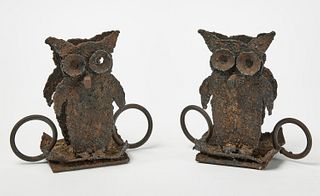 Pair of Owl Candleholders