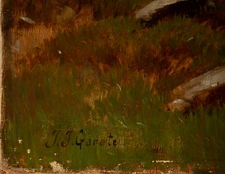 Landscape, 19th century Spanish school, signed JJ GÃ¡rate
