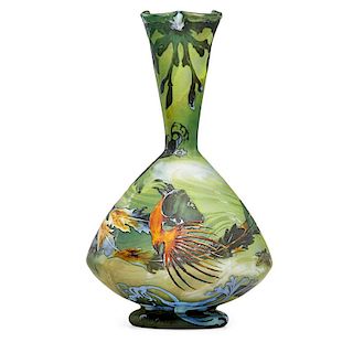 MULLER FRERES Fine large aquamarine vase