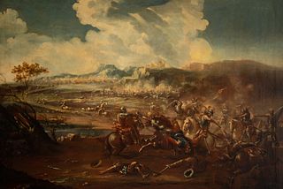 Pair of Scenes from the Battle of Vienna, Italian school of the XVII - XVIII centuries