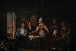 Characters in a Posada, Flemish school of the 17th century