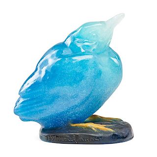 AMALRIC WALTER Pâte-de-verre bird paperweight