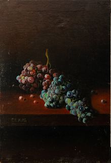 Pair of Still Lifes of Garlic and Onions, Spanish school of the 19th - 20th centuries, signed MV MillÃ¡n