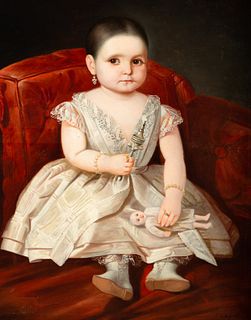 Portrait of a Girl, European school, late 19th century, follower of Antonio MarÃ­a Esquivel