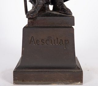 Bronze figure of Hippocrates, patron saint of doctors, Central European school of the early 20th century