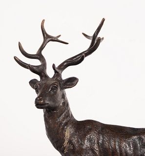 Deer Bronze Figure, 20th century European school