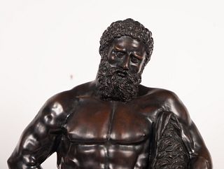 Hercules by Farnese in bronze, following classical models, Neapolitan school of the 18th - 19th centuries