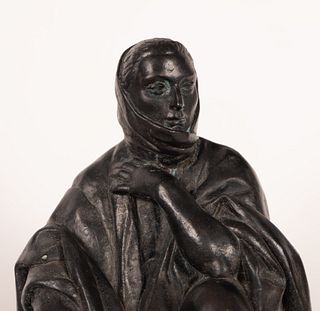 Old man in patinated bronze, Italian school of the 19th century