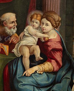 Virgin with Child in Arms and Saint Joseph, Italian school of the 18th century
