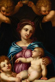 Virgin Mary with Jesus and Saint John, Italian school of the XVI - XVII centuries