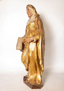 Saint Anne in polychrome and gilt wood, Flemish school of the 17th century