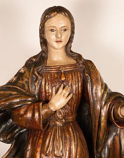 Immaculate in wood, Spanish school of the 17th century