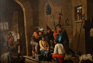 The Crowning with Thorns, attributed to David Teniers, 17th century Flemish school