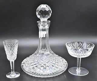 24 Piece Waterford Glass Set, to include 15 champagne, 6 sherry, along with 3 decanters. Provenance: Collections of Norma Reilly, New Jersey.
