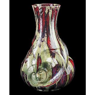 A. DELACROIX; DALPAYRAT Important Symbolist vase