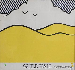 After Roy Lichtenstein (American 1923 - 1997), screenprint poster "Guild Hall, East Hampton", 31 1/2" x 33 1/2".