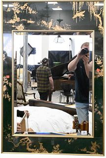 LaBarge Chinoiserie Gilt Mirror, 42" x 28 1/2". Provenance: Collections of Norma Reilly, New Jersey.