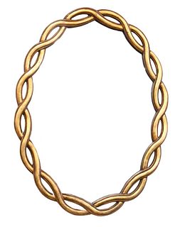LaBarge Contemporary Gilt Mirror, having intertwined frame, height 28 inches, width 29 inches. Provenance: Collections of Norma Reilly, New Jersey.