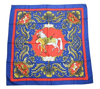 Hermes Paris "Cheval Furc" Silk Scarf, 33" x 33". Provenance: Collections of Norma Reilly, New Jersey.