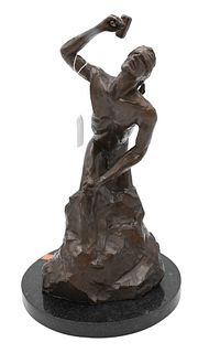 Dean Allison Bronze Sculpture, "The Entrepreneur", on granite base, signed Dean Allison, 1987, 12/50, height 15 inches. .