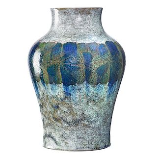 AUGUSTE DELAHERCHE Glazed stoneware vase
