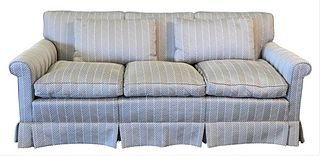 Custom Upholstered Sofa, length 77 inches.