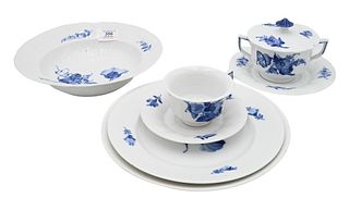 111 Piece Set of Royal Copenhagen Porcelain, "Blue Flower" pattern, to include 9 dinner plates, 10 luncheon plates, 7 salad plates, 7 bread plates, 8 