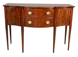 Hickory Mahogany Diminutive Sideboard, having serpentine front, height 39 inches, width 56 inches, depth 23 inches.