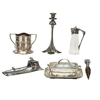 Z. BARRACLOUGH, ETC. Silverplate and pewter group