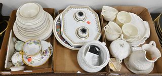 Group of Miscellaneous China and Porcelain, to include Belleek shell dish, plates, cups, saucers, table lamp, etc. Provenance: Collections of Norma Re