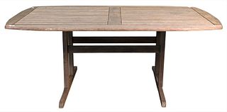Teak Outdoor Dining Table, (slightly loose), 39" x 72".